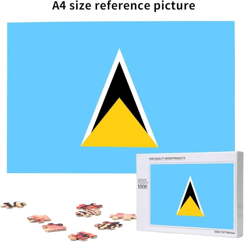 لغز علم سانت لوسيا 1000 قطعة للكبار 29.5 × 19.7 بوصة ديكور المنزل - Image 5